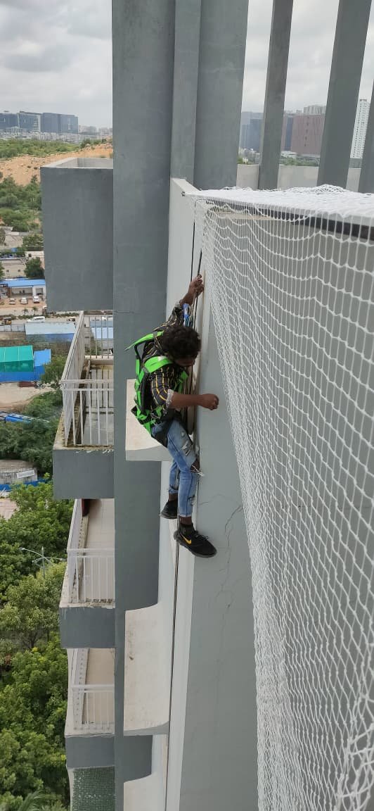 Pigeon nets in Hyderabad balcony protection installation Feather Guard