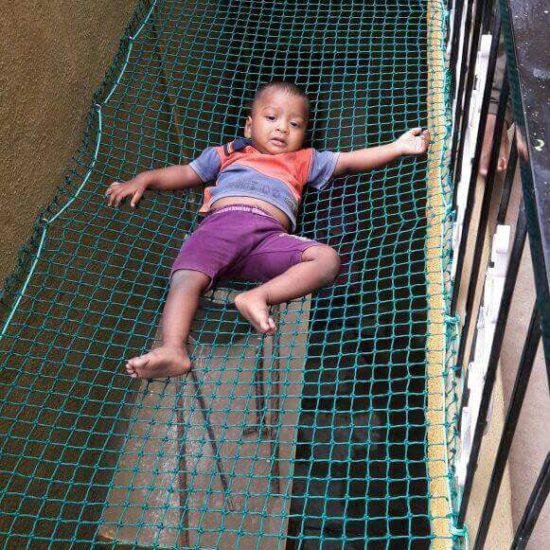 Children safety net installation in Hyderabad high-rise