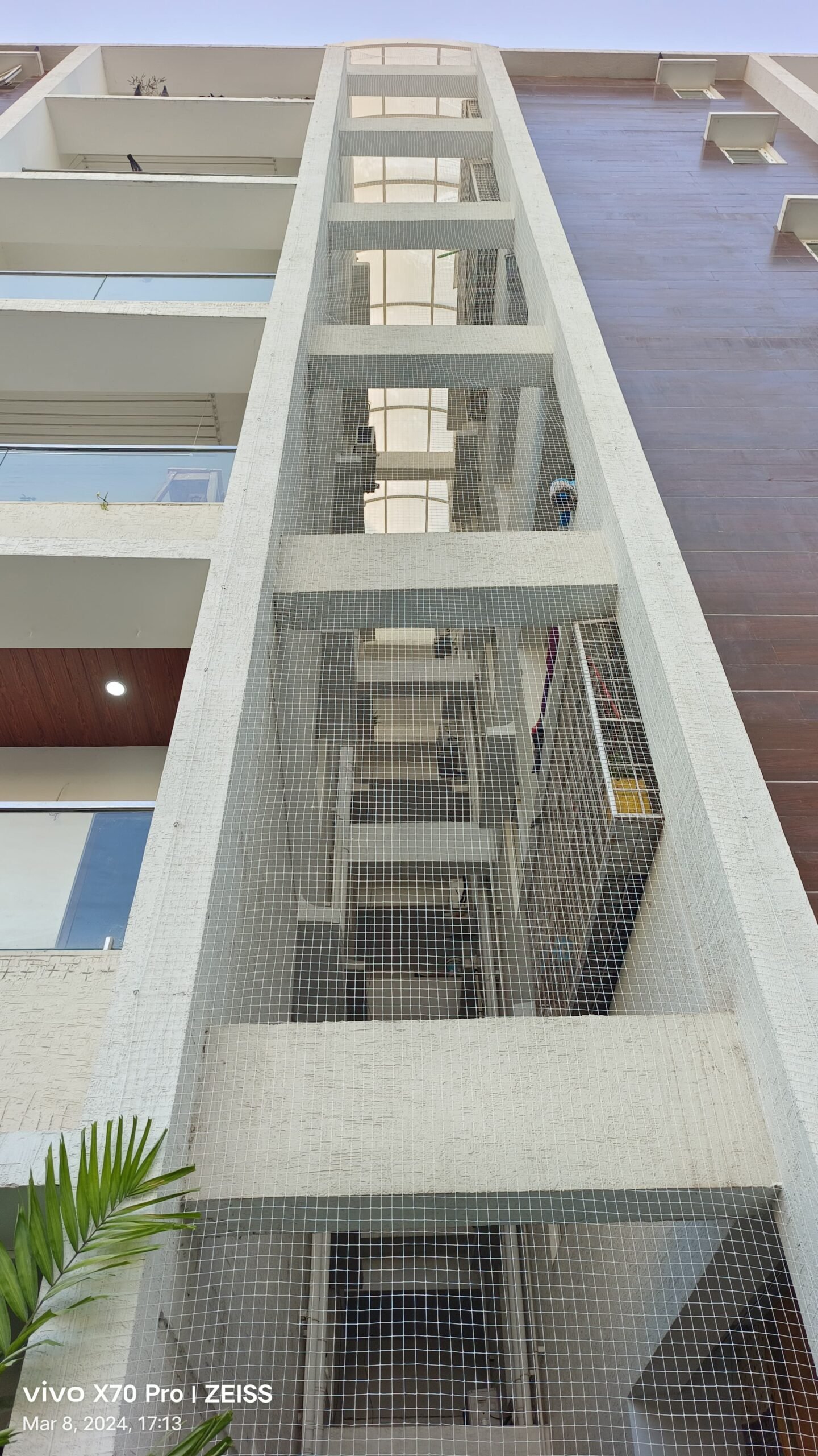 Duct area net installation in Hyderabad building