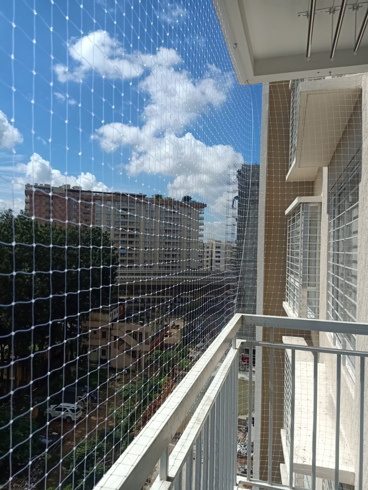 Balcony net installation in Hyderabad to prevent birds and ensure safety