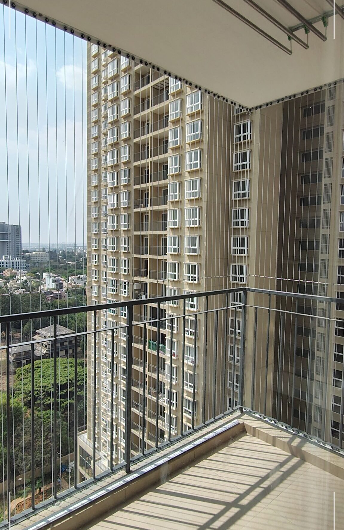 Invisible grill installation in Hyderabad balcony with safety and clear view