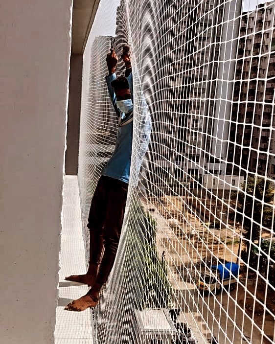 Pets safety net installation in Hyderabad balcony for pet protection