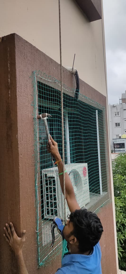 Window pigeon nets Hyderabad safety installation Feather Guard
